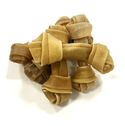 4 inch Rawhide Knotted Bones