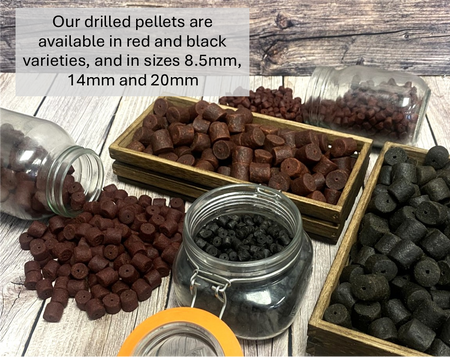 14mm Drilled Black Halibut Pellets