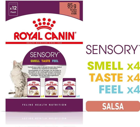 Royal Canin Sensory Mixed Pack Adult Wet Cat Food in Gravy (Mixed Pack of Taste, Smell & Feel)