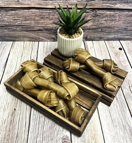 6 inch Rawhide Knotted Bones