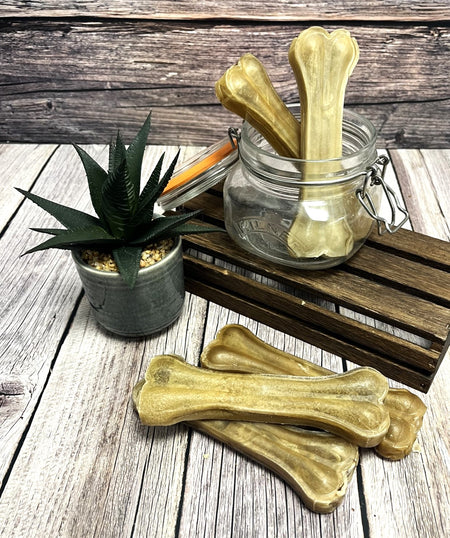 6 inch Rawhide Pressed Bones