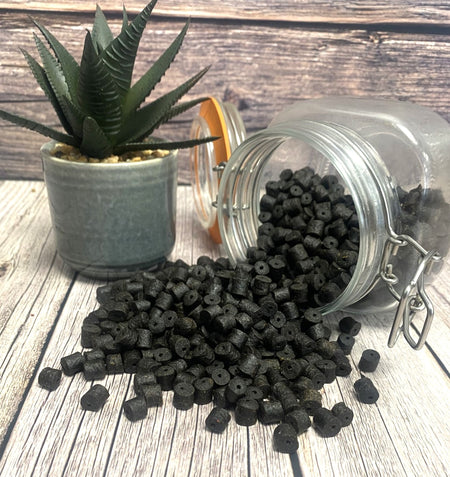 8.5mm Drilled Black Halibut Pellets